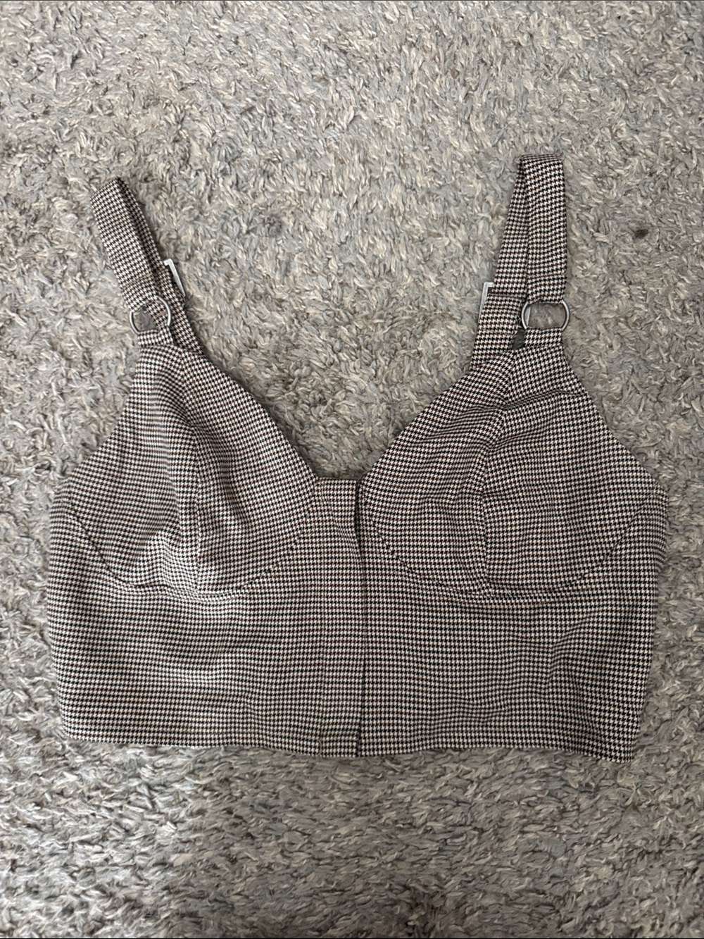 wild fable Houndstooth Longline Bralette - Black & White